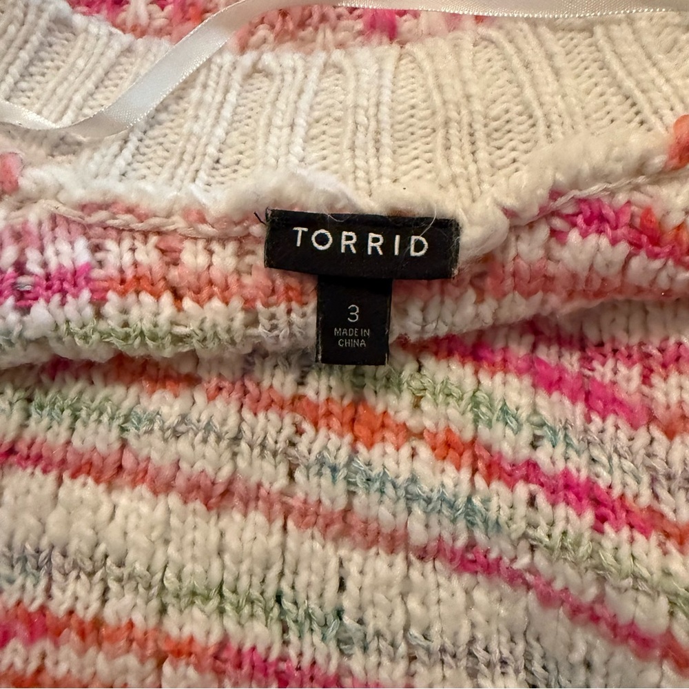 Torrid Drop Shoulder Multi Colored Cardigan- Size 3 - Picture 10 of 10